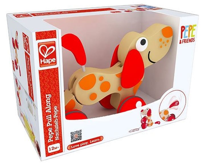 Hape Push & Pull Ξυλ.Συρόμενο Σκυλάκι Walk-A-Long Puppy/Fsc 0401.E0347B-E0352A