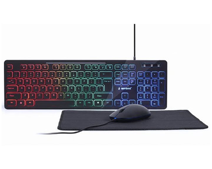 GEMBIRD 3-in-1 WIRED BACKLIGHT DESKTOP SETBLACK