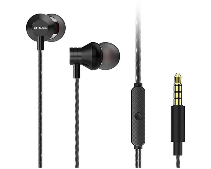 Aiwa Stereo 3,5mm In-Ear With Remote And Mic Black