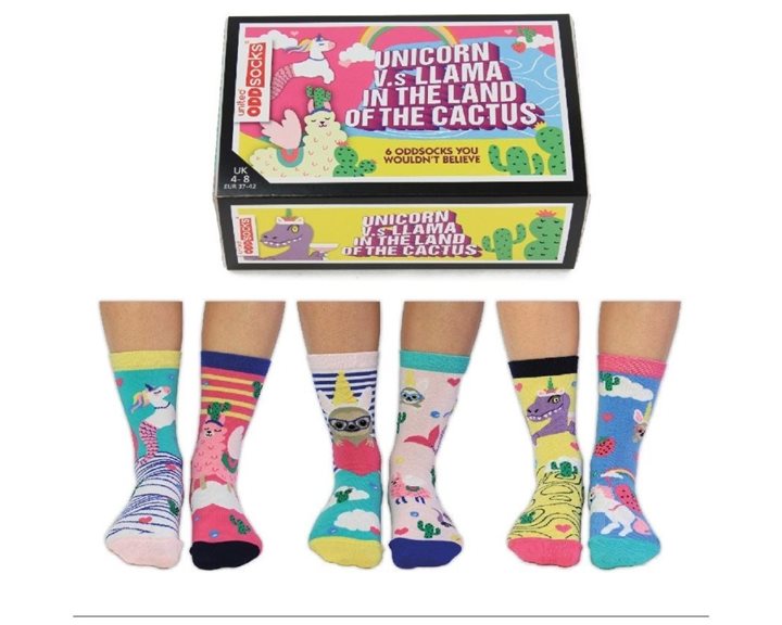 Γυναικείες Κάλτσες United Odd Socks 6τμχ. Νο 37 - 42 Unicorn VS. LLama in the Land of the Cactus