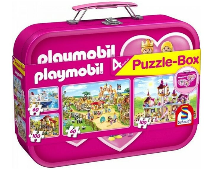 Παζλ Schmidt Spiele Playmobil Μεταλλ. Βαλιτσάκι, 2x60 & 2x100 τεμ.56498