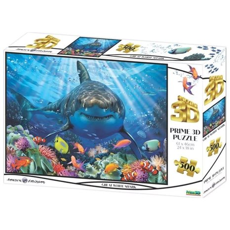 Πάζλ  Prime 3D Great White Shark 500τεμ.10365