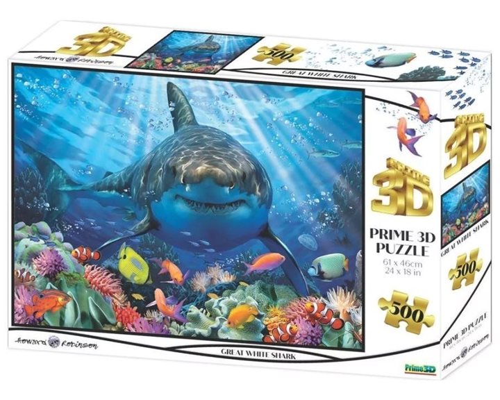 Πάζλ  Prime 3D Great White Shark 500τεμ.10365