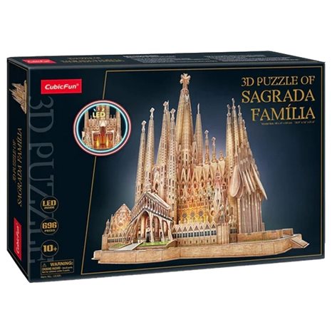 Πάζλ Cubic Fun - 3D Led Sagrada Familia 696pcs L530h