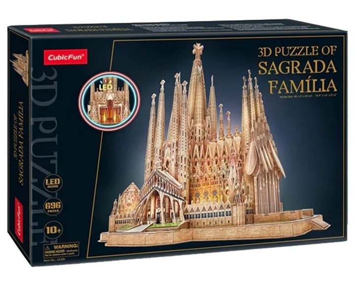 Πάζλ Cubic Fun - 3D Led Sagrada Familia 696pcs L530h