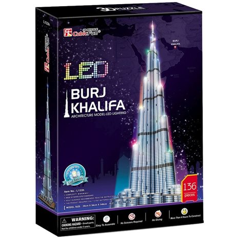 Πάζλ CubicFun 3D Burj Khalifa with Led 136τεμ. (L133h)