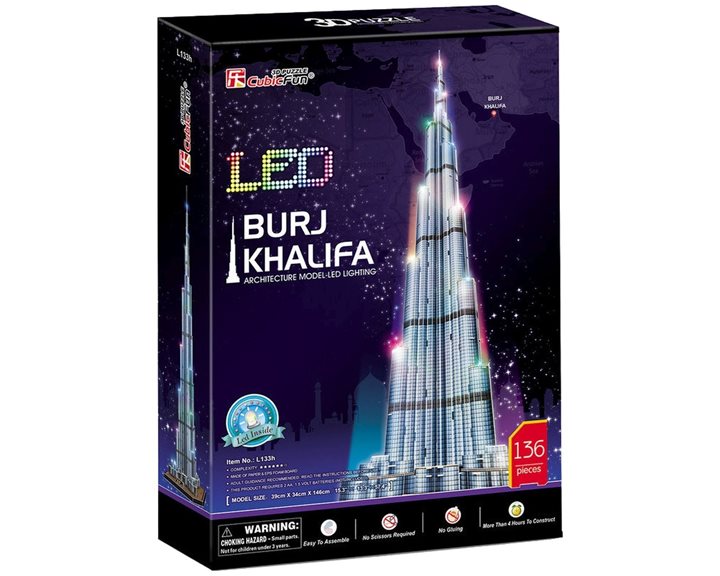Πάζλ CubicFun 3D Burj Khalifa with Led 136τεμ. (L133h)