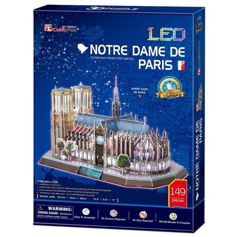 Πάζλ Cubic Fun Notre Dame de Paris With Led 149τμχ L173h