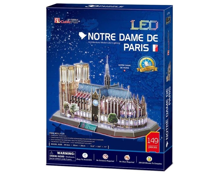 Πάζλ Cubic Fun Notre Dame de Paris With Led 149τμχ L173h