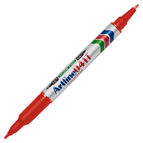 Μαρκαδόρος Artline EK-041T Ανεξίτηλος Διπλός 0,4-1,0mm Κόκκινος