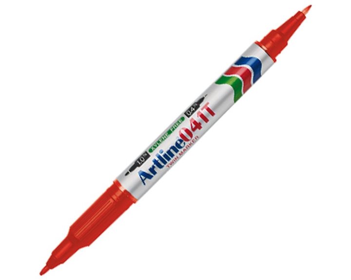 Μαρκαδόρος Artline EK-041T Ανεξίτηλος Διπλός 0,4-1,0mm Κόκκινος