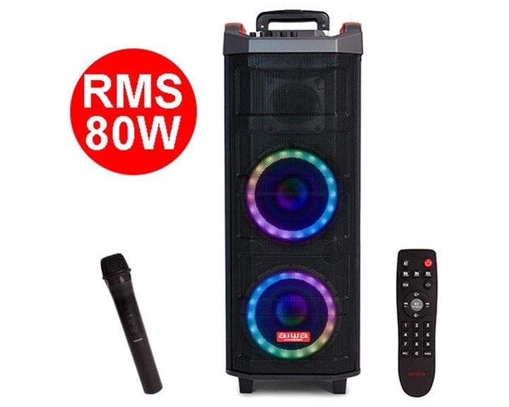 AIWA PORTABLE TWS TROLLEY PARTY SPEAKER RGB LIGHTING RMS 80W