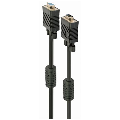 CABLEXPERT PREMIUM VGA-Ext.HD15M/HD15F DUAL-SHIELDED W/2*ferrite 3M CABLE BLACK