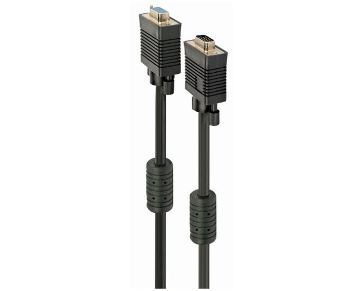 CABLEXPERT PREMIUM VGA-Ext.HD15M/HD15F DUAL-SHIELDED W/2*ferrite 3M CABLE BLACK