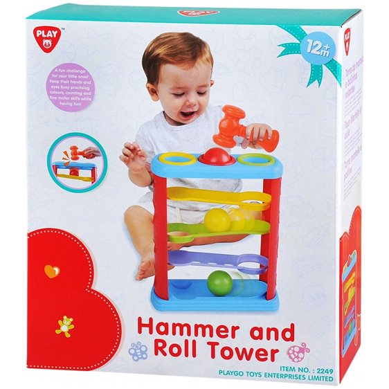 Playgo Πύργος Με Μπαλίτσες και Σφυρί Hammer & Roll Tower 2249