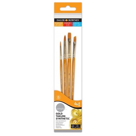 Σετ Πινέλα Gold Taklon Daler Rowney Synthetic 4τμχ 216920400
