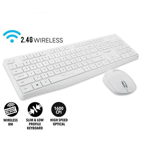 Alcatroz Wireless Keyboard & Mouse Xplorer Air 6600 White