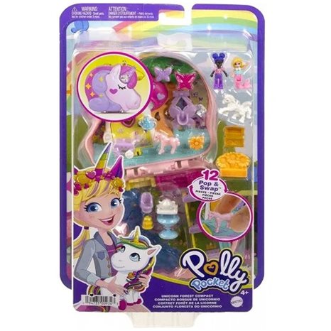Mattel Polly Pocket Mini - ο Κοσμος της Polly Σετακια Camp Adventure Llama Compact