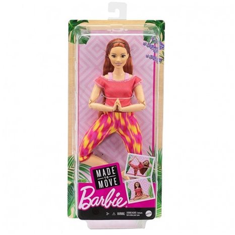 Mattel Barbie Νέες Αμέτρητες Κινήσεις Pink Dye Pants Red Hair Curvy Doll