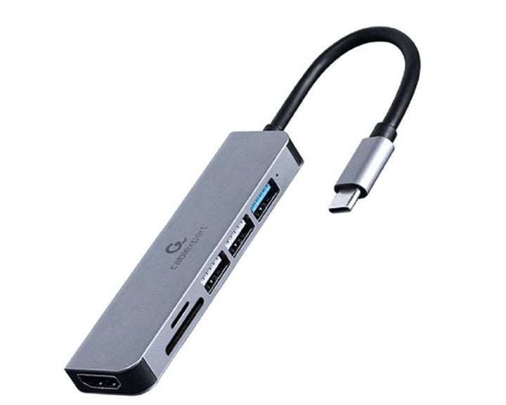 CABLEXPERT USB TYPE-C 6IN1 MULTI-PORT ADAPTER (HUB+HDMI+CARD READER)