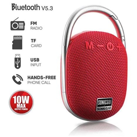 SONIC GEAR BT5.3 PORTABLE WIRELESS SPEAKER WITH FM RED