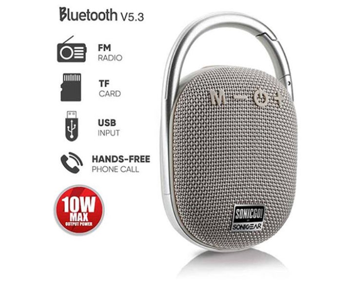 SONIC GEAR BT5.3 PORTABLE WIRELESS SPEAKER WITH FM GREY