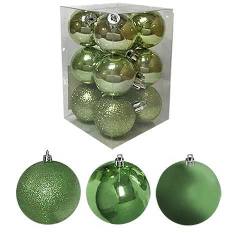 Μπάλες Πράσινες Μιξ Πακ=6τεμ Φ6 Φ6cm Xmasfest 1132554