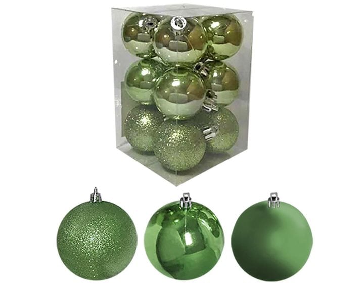 Μπάλες Πράσινες Μιξ Πακ=6τεμ Φ6 Φ6cm Xmasfest 1132554