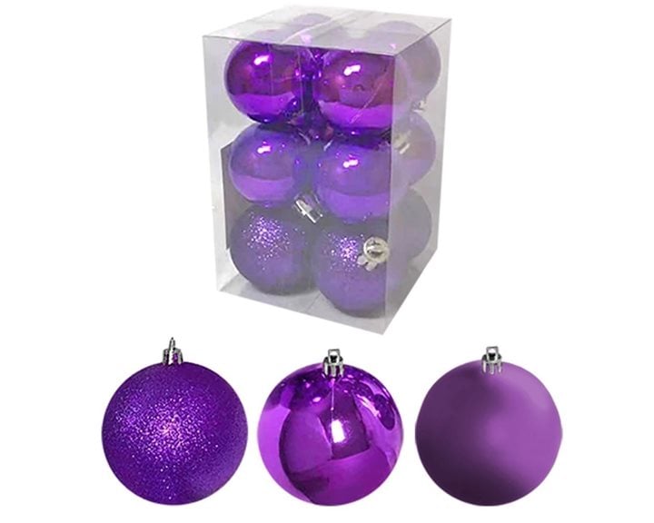 Μπάλες Μωβ Μιξ Πακ=6τεμ Φ6 Φ6cm Xmasfest 1132555