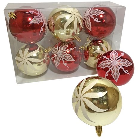 Μπάλες Ντεκόρ 3 Κόκκινες & 3 Χρυσές Φ8 Φ8cm Xmasfest 1132777