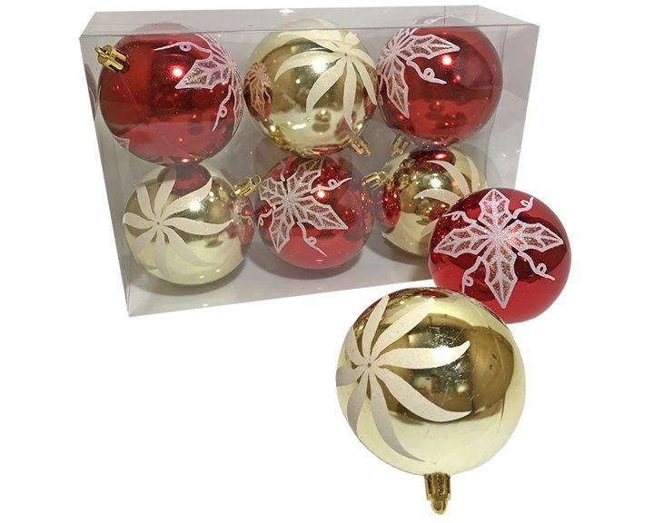 Μπάλες Ντεκόρ 3 Κόκκινες & 3 Χρυσές Φ8 Φ8cm Xmasfest 1132777
