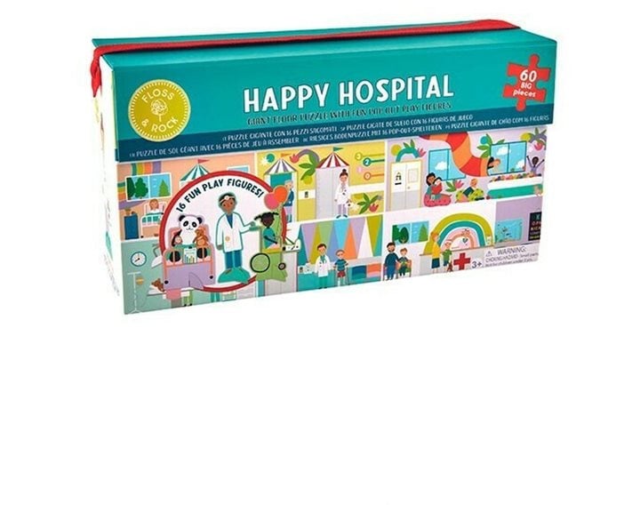 Παζλ Floss Rock 60τμχ Happy Hospital με 16 Pop Out Φιγούρες 44P6426