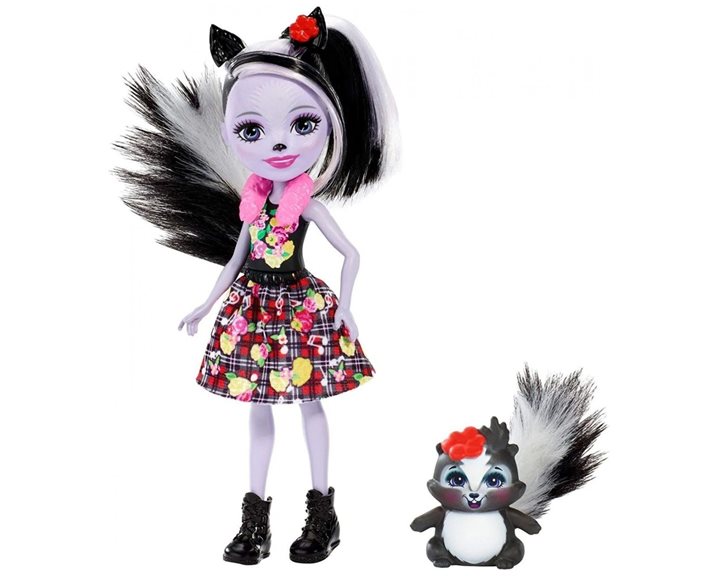 Mattel Enchantimals Κούκλα Και Ζωάκι Sage Skunk And Caper