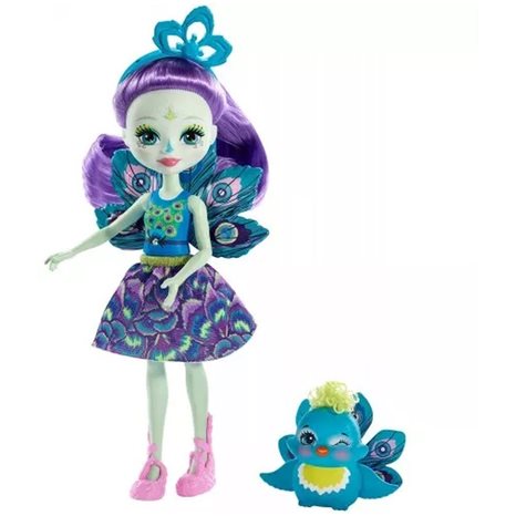 Mattel Enchantimals Κούκλα Και Ζωάκι Patter Peacock And Flap