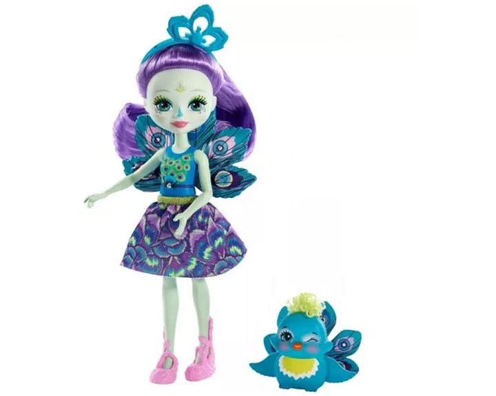 Mattel Enchantimals Κούκλα Και Ζωάκι Patter Peacock And Flap