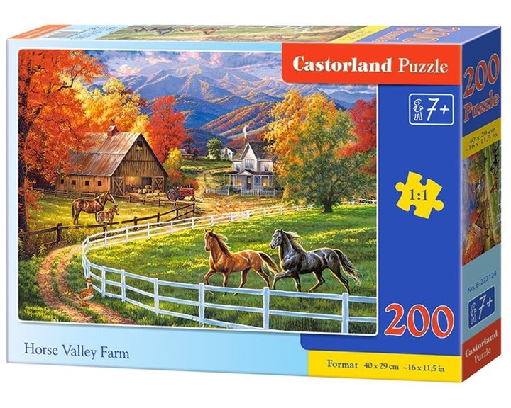 Παζλ Castorland 200μχ 40x29cm Horse Valley Farm B-222124