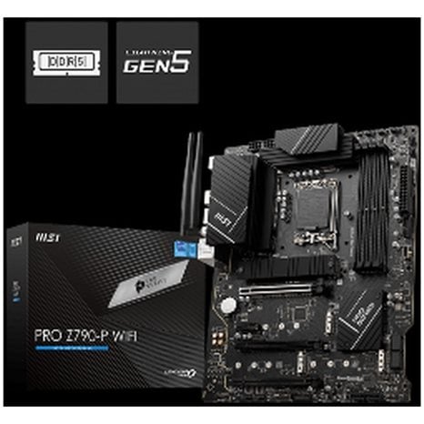 MSI MB PRO Z790-P WIFI, SOCKET INTEL LGA1700 14TH/13TH/12TH GEN, CS INTEL Z790, 4 DIMM SOCKETS DDR5, DP/HDMI, PCI-E GEN 4.0, 2.5G LAN, WIFI6E, ATX, 3YW.