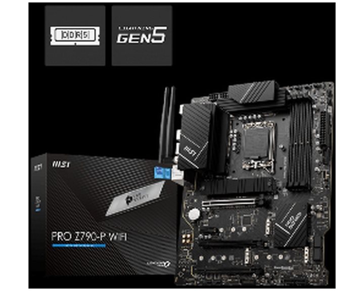 MSI MB PRO Z790-P WIFI, SOCKET INTEL LGA1700 14TH/13TH/12TH GEN, CS INTEL Z790, 4 DIMM SOCKETS DDR5, DP/HDMI, PCI-E GEN 4.0, 2.5G LAN, WIFI6E, ATX, 3YW.