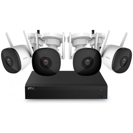 IMOU WIRELESS CCTV SECURITY SYSTEM LITE, KIT/NVR1104HS-W-S2/4-F22, 4 CHANNEL NVR WIRELESS SYSTEM WITH 1TB HDD AND 4x BULLET 2C IPC-F22P, 2YW. KIT/NVR1104HS-W-S2/4-F22