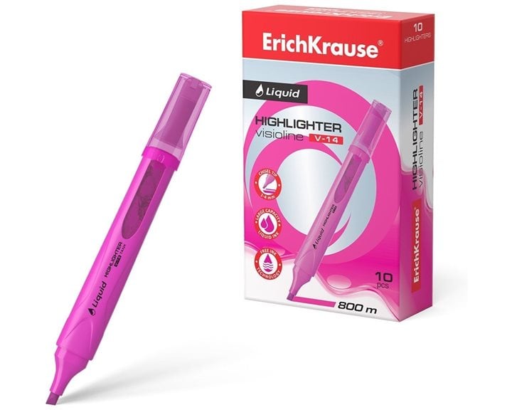 Μαρκαδόρος Υπογράμμισης Erichkrause Visioline V-14 1-4mm Ροζ  56029
