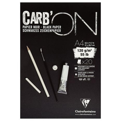 Μπλοκ Clairefontaine Μαύρο  Carbon 21x29.7cm  20φ.120gr