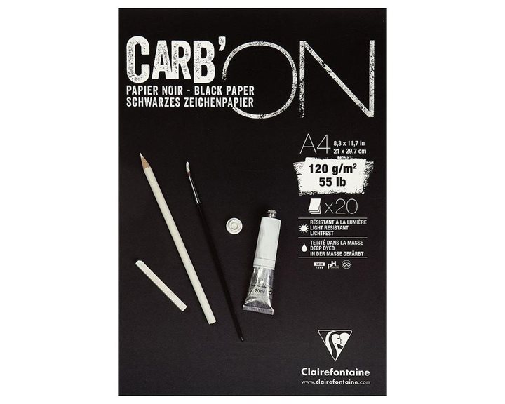 Μπλοκ Clairefontaine Μαύρο  Carbon 21x29.7cm  20φ.120gr