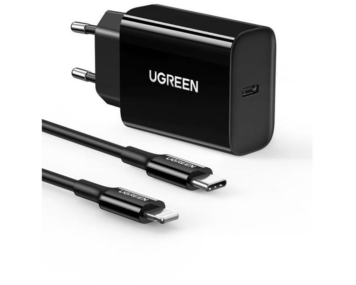 Charger UGREEN PD CD137 Combo+Type C/i6 Cable Black 50799
