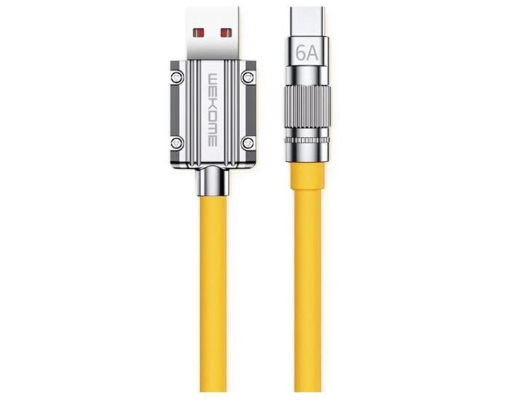 Charging Cable WK TYPE C Yellow 1m WDC-186 6A