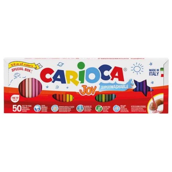 ΜΑΡΚΑΔΟΡΟΙ CARIOCA SUPER JOY SET 50 ΤΕΜ.ΛΕΠΤΗ ΓΡΑΦΗ 41018