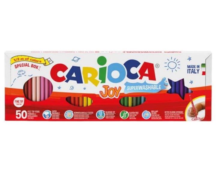 ΜΑΡΚΑΔΟΡΟΙ CARIOCA SUPER JOY SET 50 ΤΕΜ.ΛΕΠΤΗ ΓΡΑΦΗ 41018