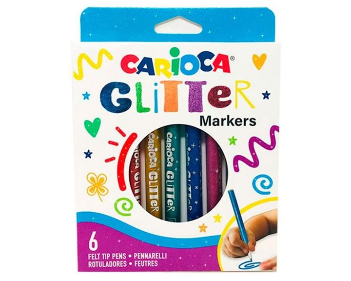 Carioca Glitter Μαρκαδόροι Ζωγραφικής σε 6 Χρώματα 42190