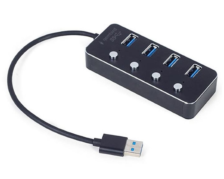 GEMBIRD USB3.1 (GEN1) POWERED 4-PORT HUB WITH SWITCHES