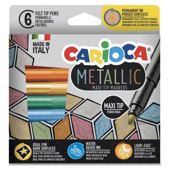 Μαρκαδόροι Carioca Jumbo Metallic Σετ 6τμχ 43161