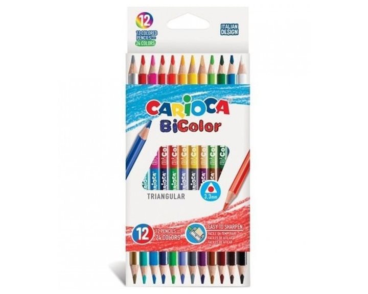 Ξυλομπογιές Carioca Bicolor 12τμχ (24χρωμ)